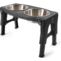Dexas Adjustable Height Pet Feeder Миска двойная на подставке c регулируемыми ножками для собак (4 мерных стакана) с нержавеющей стали  960 мл