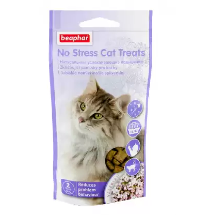Beaphar No Stress Cat Treats Натуральні заспокійливі подушечки, 35г