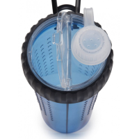 Пляшка подвійна для води та корму Dexas Snack DuO with Collapsible Cup, зі складною мискою (3 мірні склянки), блакитний 720 мл