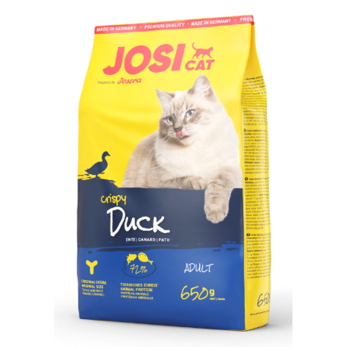 JosiCat Crispy Duck - сухой корм для взрослых кошек, утка,  0,65 кг