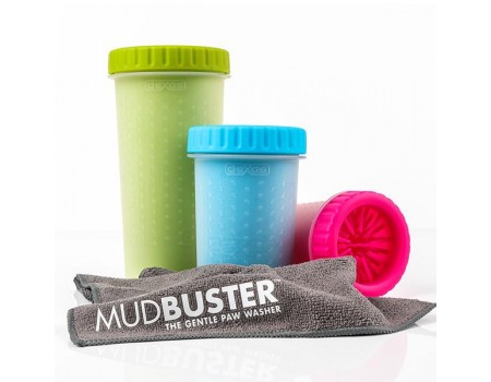 Dexas MudBuster Лапомойка для быстрого и комфортного мытья грязных лап собак СРЕДНЯЯ, розовая,  высота 15 см , диаметр 10 см