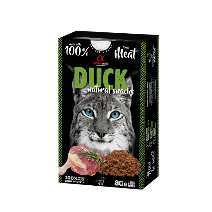 Ласощі для котів Alpha spirit CAT NATURAL SNACK DUCK Натурал Снек, качка, 80 г