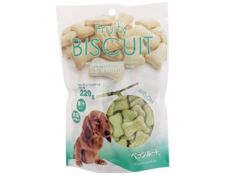 DoggyMan Biscuit Melon ДОГГИМЕН БИСКВИТ ДЫНЯ фруктовое печенье, лакомство для собак, 0,22 кг