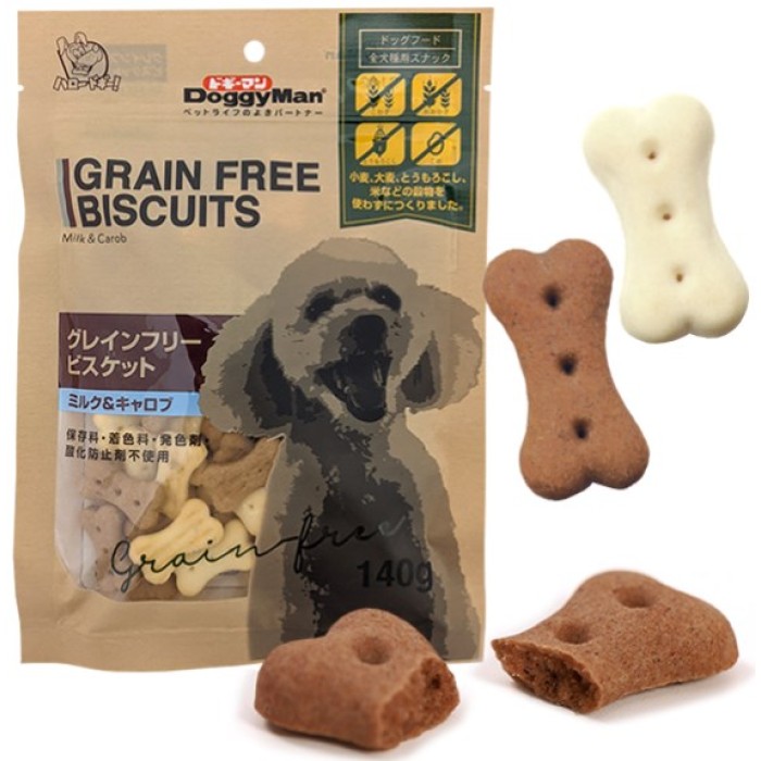 DoggyMan Biscuits Milk&Carob ДОГГІМЕН БІСКВІТ МОЛОКО&КЕРОБ беззернове печиво, ласощі для собак, 0,14 кг