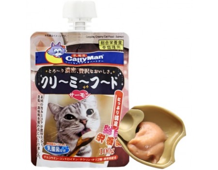 CattyMan Complete Creamy Food Salmon КЭТТИМЕН КРЕМ-СУП С ЛОСОСЕМ жидкий корм для котов, 0,1 кг