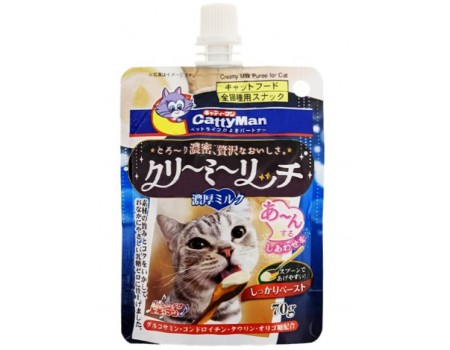 CattyMan Creamy Milk КЕТТИМЕН ВЕРШКОВЕ ПЮРЕ З МОЛОКОМ рідкі ласощі для котів, 0,07 кг