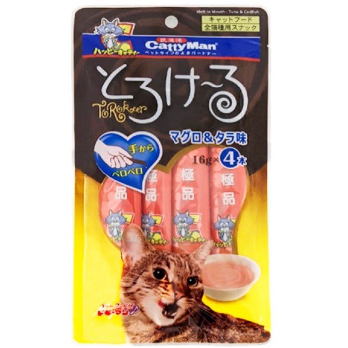 CattyMan Tuna&Codfish КЕТТИМЕН СМАЧНІ ТУНЕЦЬ ТРЕСКА рідкі ласощі для котів, 4×0,016 кг
