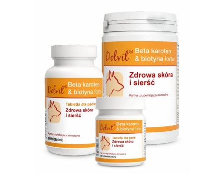 Dolfos Dolvit Beta karoten & biotyna MINI (Доввіт Бета-каротин та біотин форте) - добавка для шкіри та вовни собак міні порід 90 міні табл