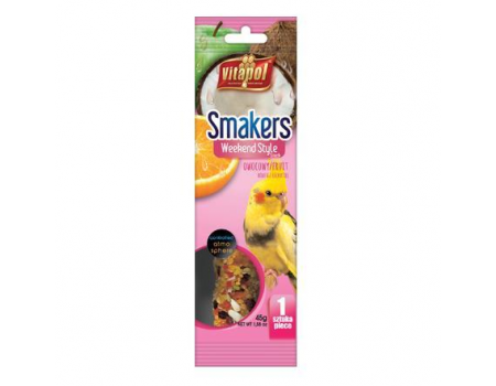 VITAPOL SMAKERS "WEEKEND STYLE" Палички для середніх папуг з фруктами, пакет, 1шт 45г