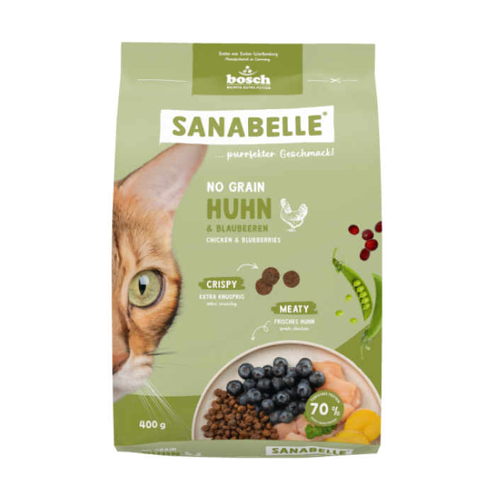 Корм для котів Sanabelle No Grain (курка із чорницями) 400 г