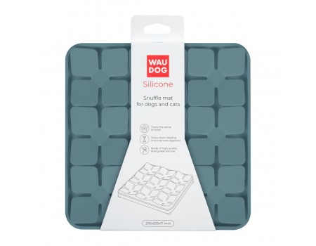 Килимок для пошуку корму WAUDOG Silicone, 205х205х17 мм, сірий