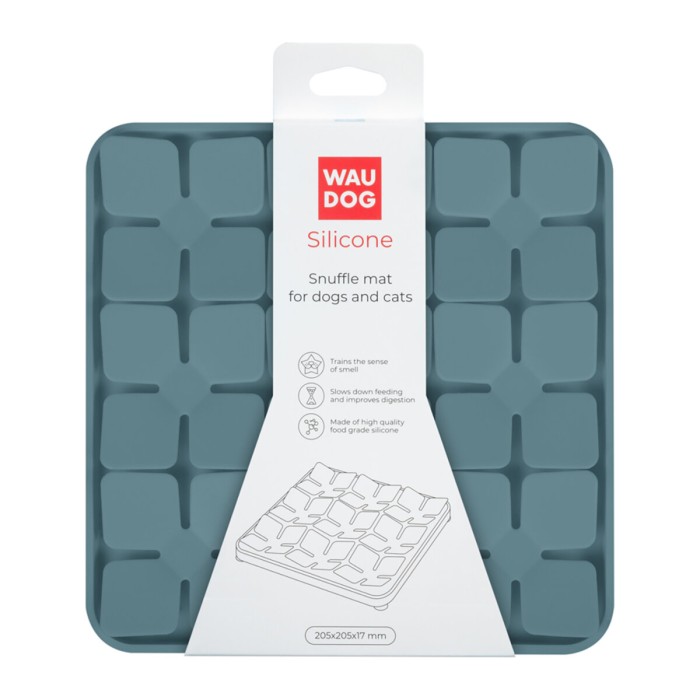 Коврик для поиска корма WAUDOG Silicone, 205х205х17 мм, серый