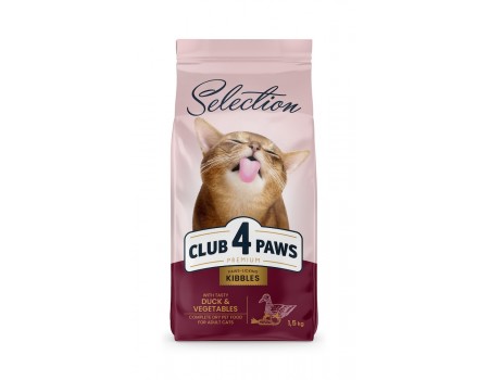 Сухий корм для котів Club 4 Paws (Клуб 4 лапи) Premium, качка та овочі, 1,5 кг
