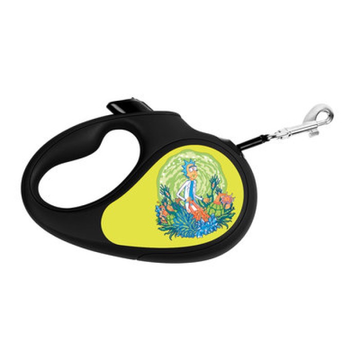 Повідець-рулетка для собак WAUDOG R-leash  "Рік та Морті 2" L до 50кг 5м світловідбивна стрічка чорн