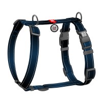 Шлея для собак H-образный WAUDOG Nylon Mono QR светоотр. размер S Ш 15мм A 30-45cm B 35-45cm черный