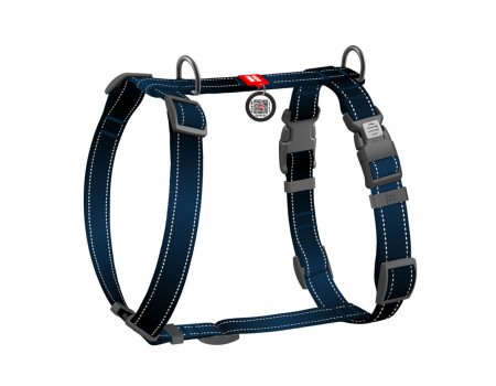 Шлея для собак H-подібна WAUDOG Nylon Mono QR світловід. розмір S Ш 15мм A 30-45cм B 35-45cм чорний