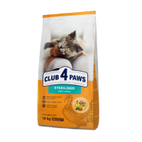 Club 4 Paws Сухий корм для котів  стерилізовані індичка 14 кг