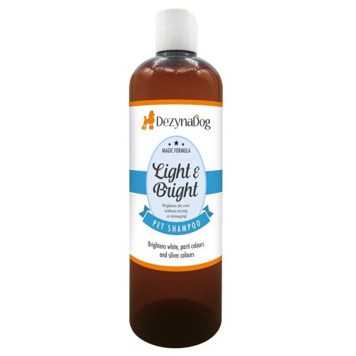 Шампунь Dezynadog Light Bright, для усиления цвета белых, серебряных и цветных пород собак, придает блеск и усиливает цвет, 500 мл.