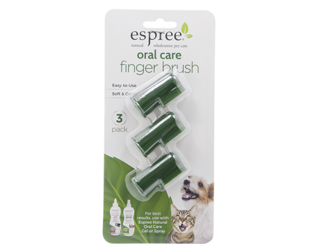 ESPREE Oral Care Finger Brush 3 pack    Набор из 3 щеток для ухода за зубами и полостью рта кошек и собак.