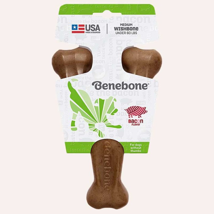 Игрушка крепкая для жевания Benebone Рычаг, со вкусом бекона - MEDIUM, для собак весом до 27 кг