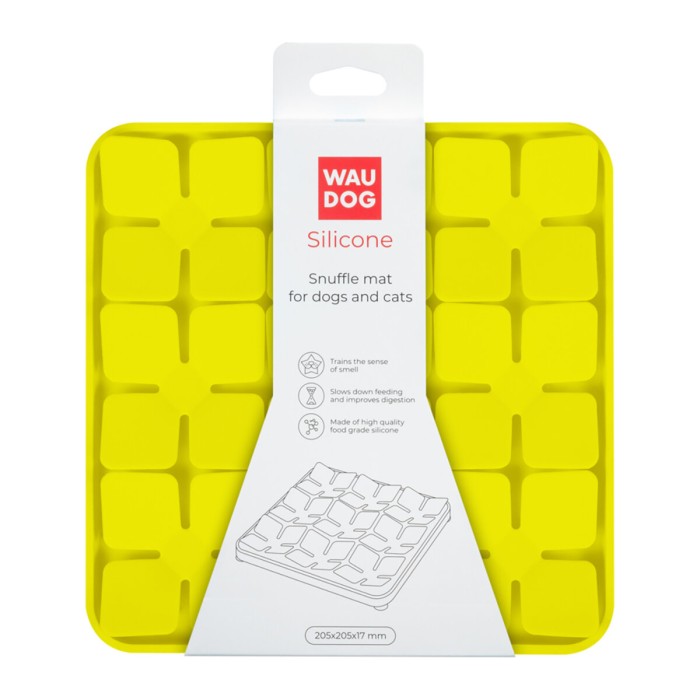 Коврик для поиска корма WAUDOG Silicone, 205х205х17 мм, желтый