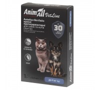 Капли AnimAll VetLine Спот-Он против блох, вшей, волосоедов, для кошек..