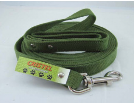 ПОВОДОК Кристель брезентовый для собак (ширина 25 мм)  5м, зеленый