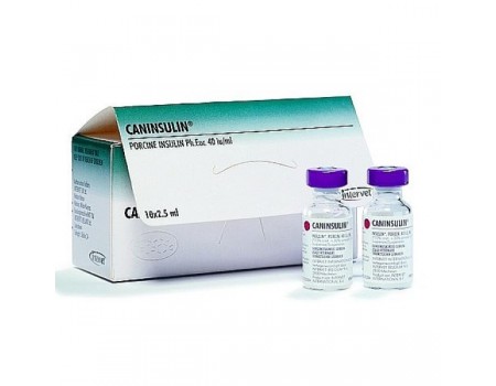 Канинсулин 40 ЕД/мл (ветинсул, лечен сах диаб), при инсулинозависимом сахарном диабете у собак и кошек, флак 2,5мл