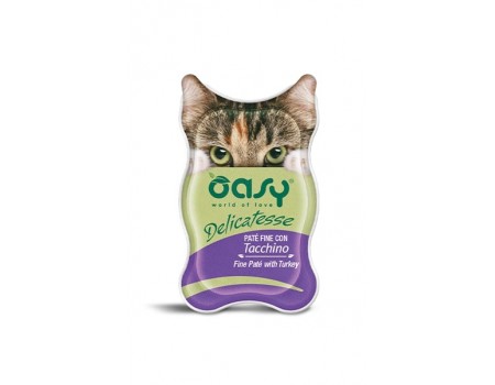 OASY CAT Паштет с индейкой для взрослых кошек 0,085 кг