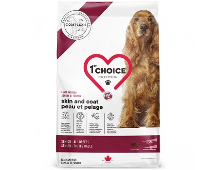 Сухой корм 1st Choice Senior Skin and Coat Lamb&Fish, для пожилых собак всех пород, рыба и ягненок, 11 кг