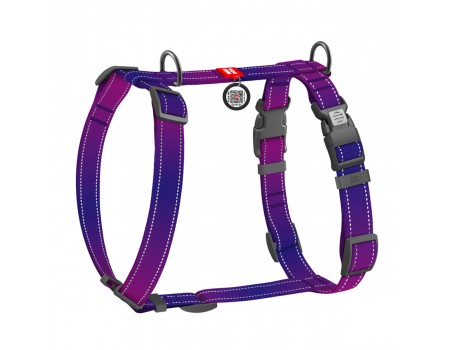 Шлея для собак H-подібна WAUDOG Nylon Mono QR світловід. розмір L Ш 25мм А 51-85cм В 60-85cм фіолет.
