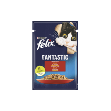 FELIX Fantastic с говядиной, кусочки в желе 85г