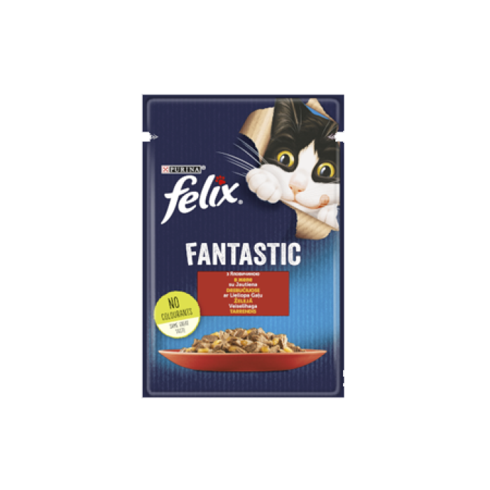 FELIX Fantastic з яловичиною, шматочки в желе 85г