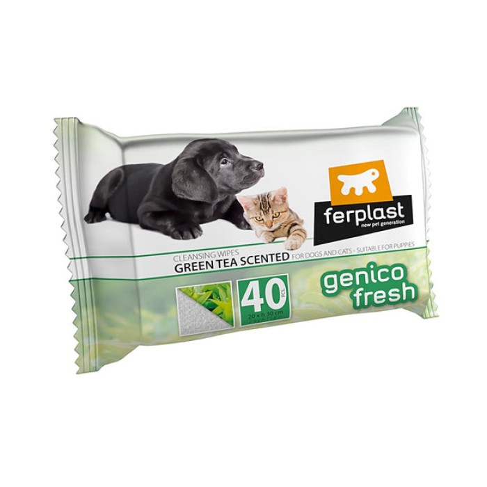 Ferplast GENICO FRESH DOG/CAT THE' x40 Серветки для собак і котів, що очищають, 20 xh 30 cm