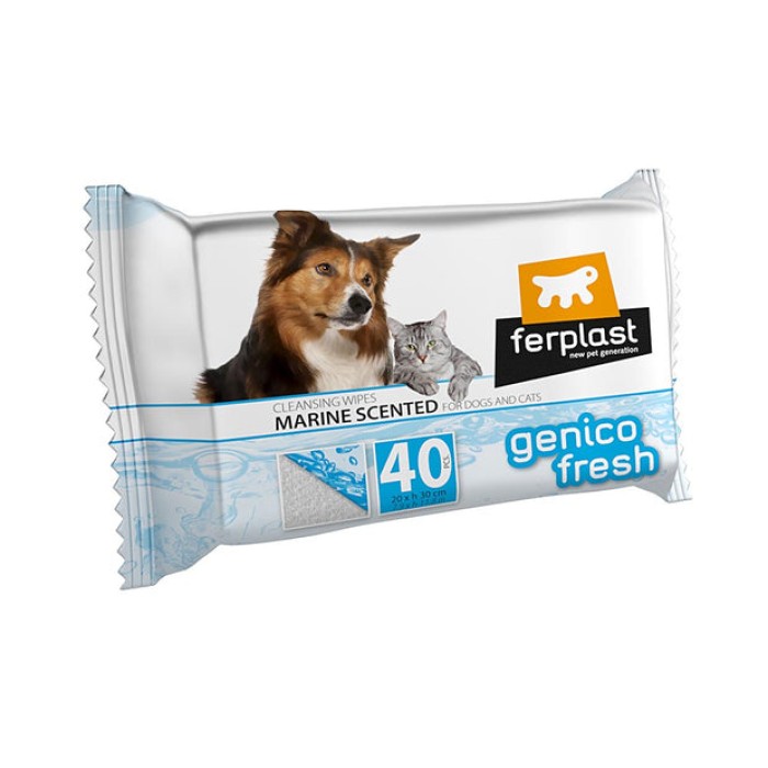 Ferplast GENICO FRESH DOG/CAT MARINEx40 Серветки для собак і котів, що очищають, 20 xh 30 cm
