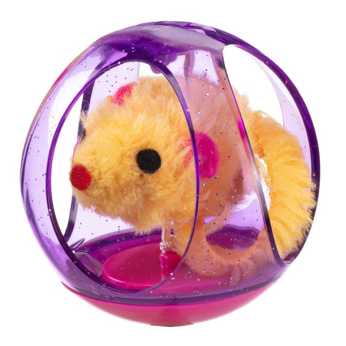 Ferplast PA 5214 TUMBLING CAT BALL  Игрушка для кошек из пластика и плюша.  ? 6.5 см