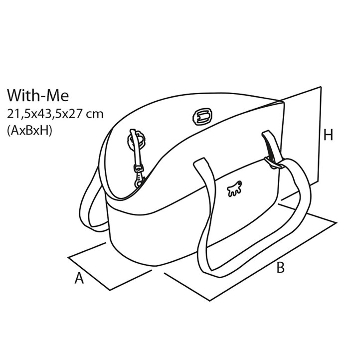 Ferplast WITH-ME BAG BLACK Сумка-переноска для собак та котів, 21,5 x 43,5 xh 27 см