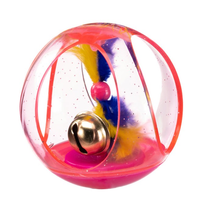 Ferplast PA 5214 TUMBLING CAT BALL  Игрушка для кошек из пластика и плюша.  ? 6.5 см