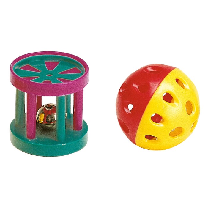 Ferplast PA 5202 BALL & CYLINDER(x2) Іграшка для кішок із пластику. ? 4 см