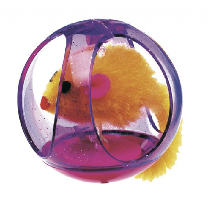Ferplast PA 5214 TUMBLING CAT BALL  Игрушка для кошек из пластика и плюша.  ? 6.5 см
