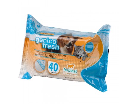 Ferplast  GENICO FRESH DOG/CAT MARINEx40  Очищающие салфетки для собак и кошек  20 x h 30 cm
