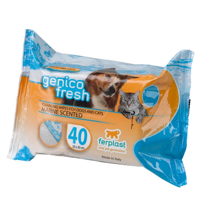 Ferplast GENICO FRESH DOG/CAT MARINEx40 Серветки для собак і котів, що очищають, 20 xh 30 cm