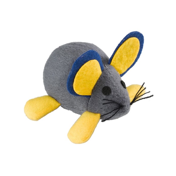 Ferplast PA 5007 CLOTH MOUSE W/SPRING Іграшка для кішок з дерева та сизалю, що вібрує, ?11 x 10 х 5,5 см
