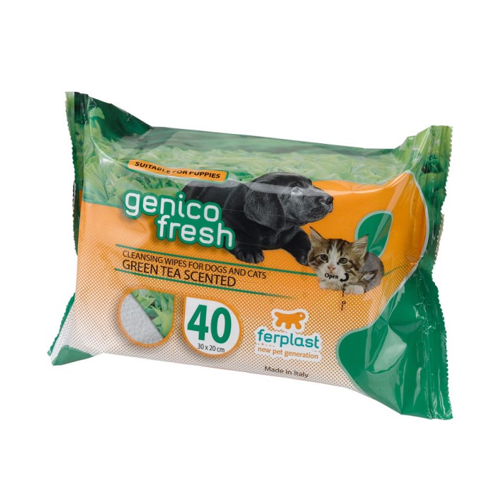 Ferplast GENICO FRESH DOG/CAT THE' x40 Серветки для собак і котів, що очищають, 20 xh 30 cm
