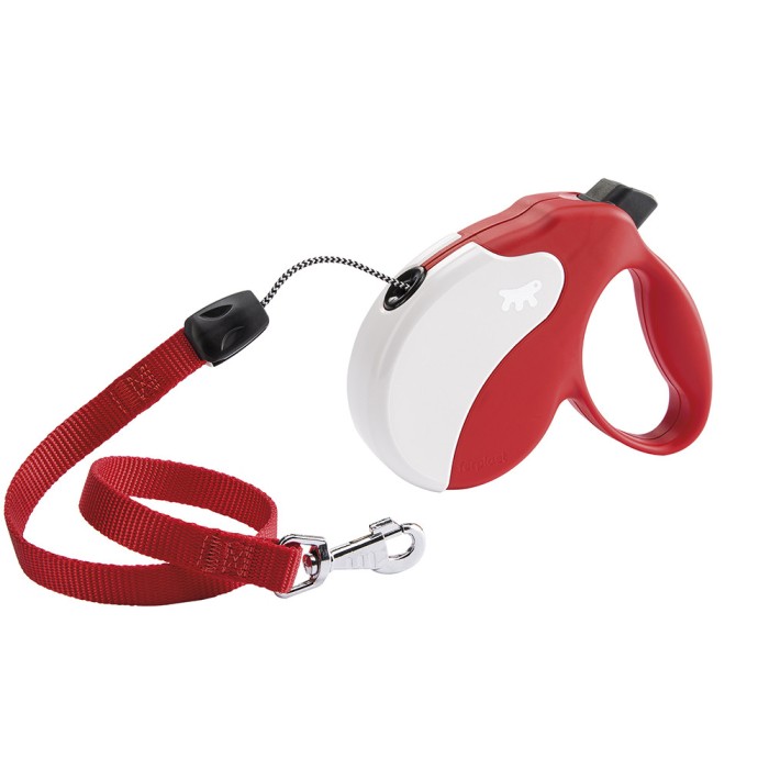 Ferplast AMIGO CORD S Повідець-рулетка для собак зі шнуром, червона, 3,6 м, 14 кг