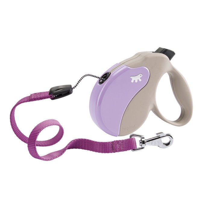 Ferplast AMIGO CORD M Поводок-рулетка для собак со шнуром, розовая, 3,6 м, 15 кг
