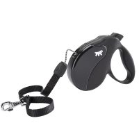 Ferplast AMIGO CORD M Повідець-рулетка для собак зі шнуром, чорна, 3,6 м, 15 кг