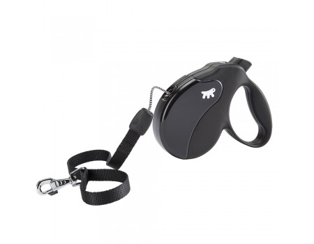 Ferplast AMIGO CORD M Поводок-рулетка для собак cо шнуром, черная, 3,6 м, 15 кг