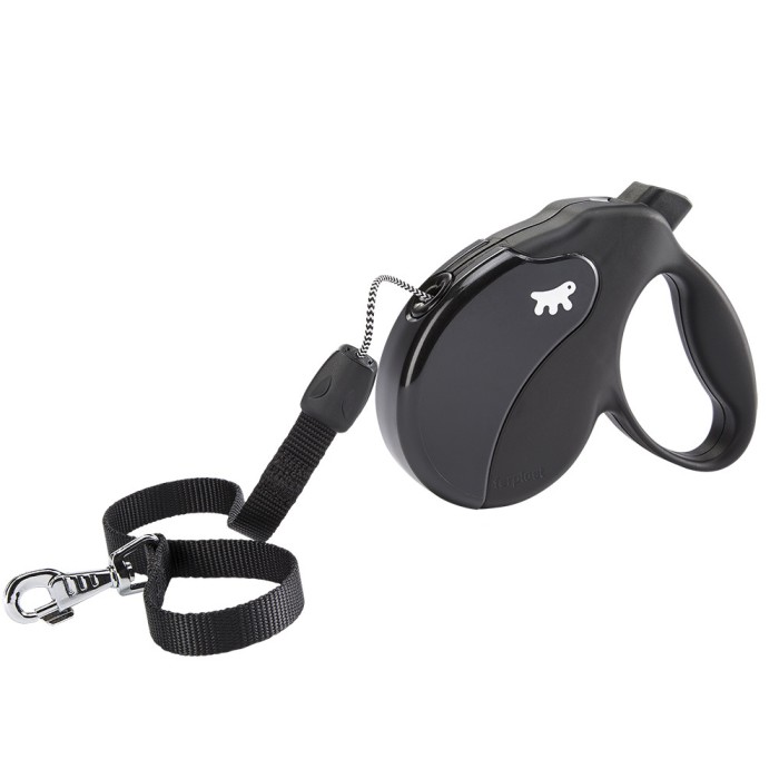 Ferplast AMIGO CORD M Поводок-рулетка для собак со шнуром, черная, 3,6 м, 15 кг