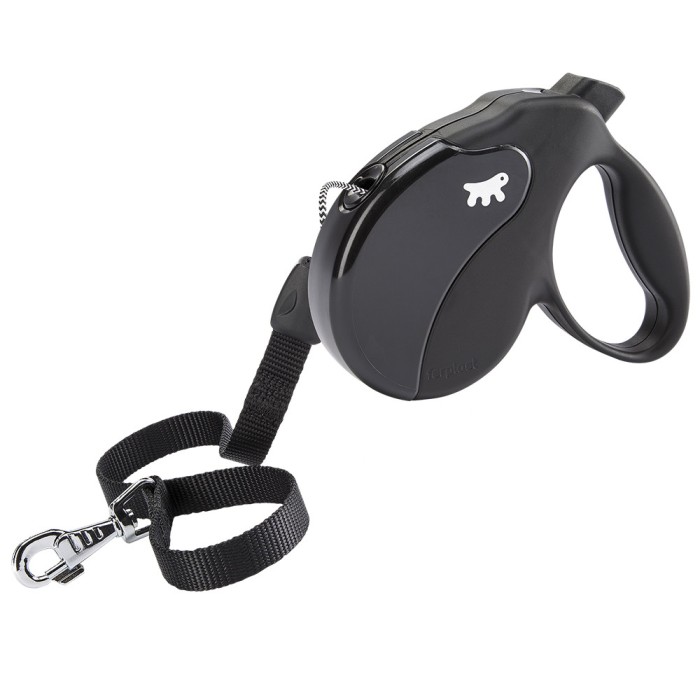 Ferplast AMIGO CORD L Повідець-рулетка для собак зі шнуром, чорна, 3,8 м, 16 кг